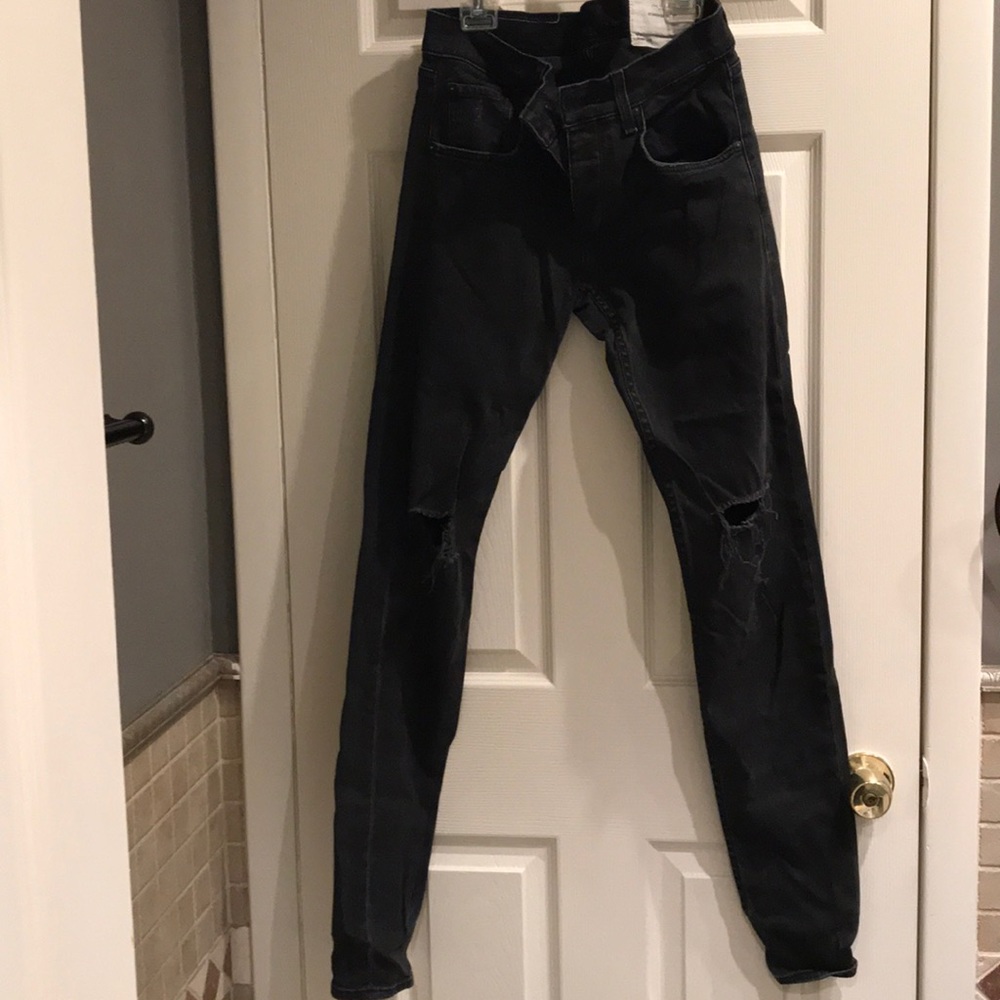 Rag and bone MEN distressed ripped black jeans NEW
